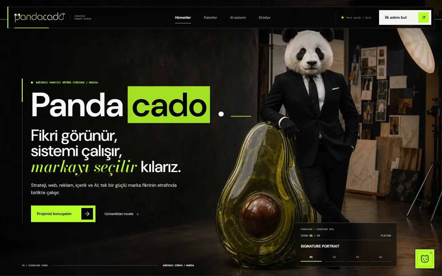 Pandacado proje ekranı
